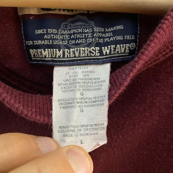 Monmouth University Hawks Mo Alpha 1887 Champion Reverse Weave Sweatshirt Large - Picture 3 of 4